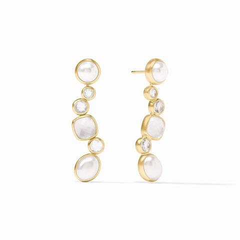 Kaleidoscope Earring Jacket in Iridescent Clear Crystal by Julie Vos