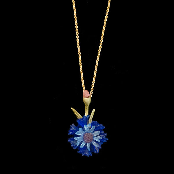 Cornflower Large 16 inch Adjustable Pendant Necklace by Michael Michaud