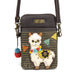 Llama Cellphone Crossbody in Olive Stripe