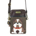 Bulldog Cellphone Crossbody in Brown Stripe