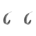Sterling Silver Granulated Hoop Earrings