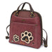 Paw Print Convertible Backpack Purse in Burgundy by Chala