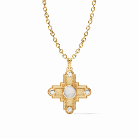 Malta Theodora Iridescent Clear Crystal Pendant Necklace by Julie Vos