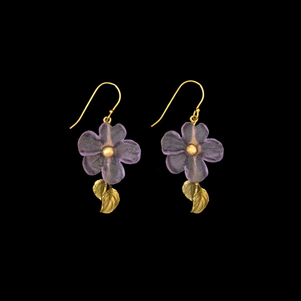Impatiens Wire Earrings in Purple by Michael Michaud