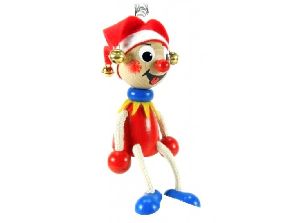 Clown Handcrafted Wooden Jumpie