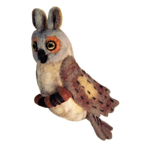 Great Horned Owl Wool Ornament