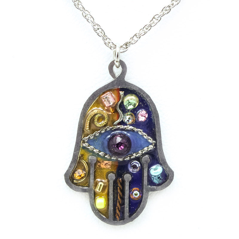 Night and Day Hamsa Necklace