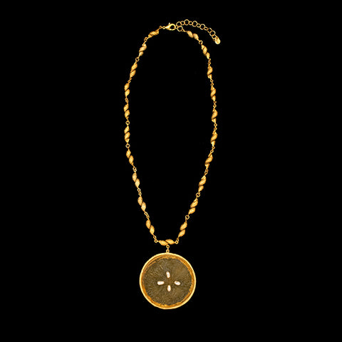 Citrus 16 Inch Adjustable Orange Necklace by Michael Michaud
