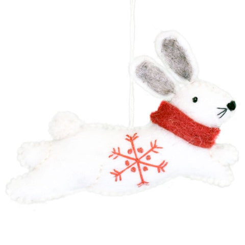 Snowflake Bunny Wool Ornament