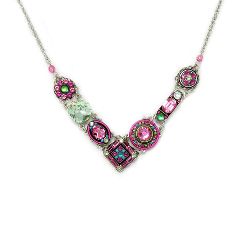 Rose Contessa Geometric Small V Necklace by Firefly Jewelry