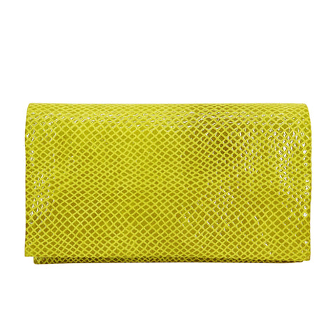 Gio Leather Wallet in Chartreuse