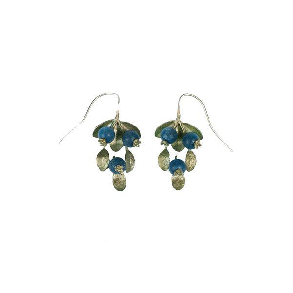 Blueberry Wire Drop Earrings by Michael Michaud