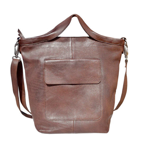 Bianca Leather Tote in Brown