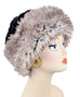 Arctic Fox with Cuddly Black Luxury Faux Fur Beanie Large