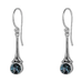 Sterling Silver Dangle Earrings with Green Tourmaline
