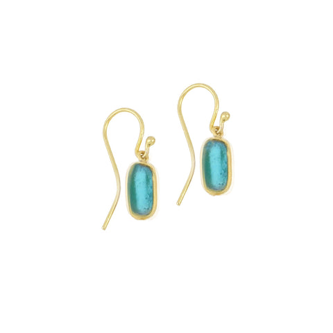 Turquoise Geo Bubble Wire Earrings by Michael Michaud