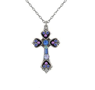 Sapphire Medium Cross Necklace by Firefly Jewelry