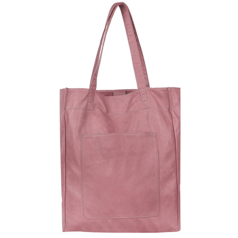 Margie Leather Tote and Shoulder Bag in Mauve