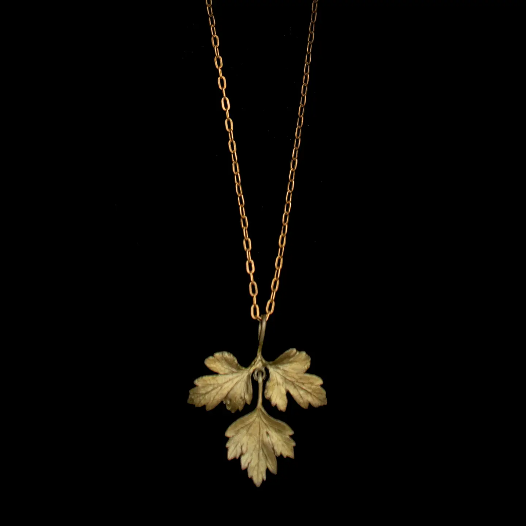 Petite Herb - Parsley 16 Inch Adjustable Pendant Necklace by Michael Michaud