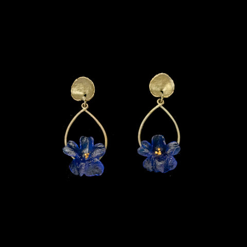 Wild Violet Oval Post Earrings by Michael Michaud