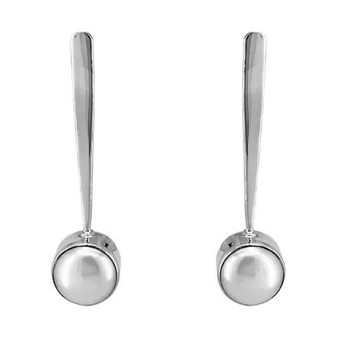 Sterling Silver Tanda Seru Drop Earrings with Pearl