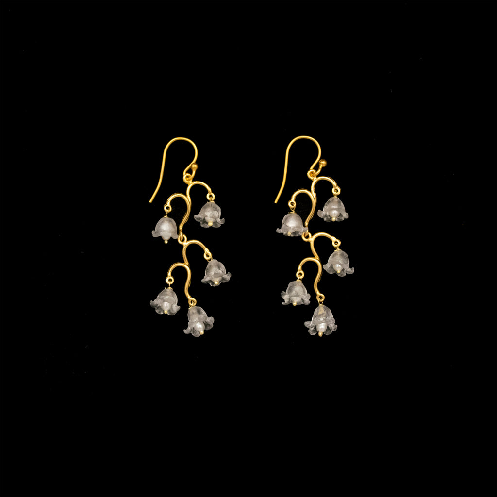 Lily of the Valley Long Wire Earrings By Michael Michaud