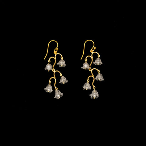 Lily of the Valley Long Wire Earrings By Michael Michaud