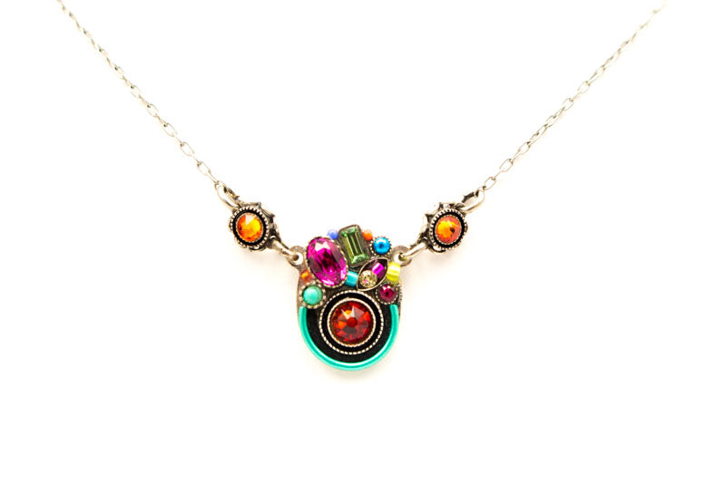Multi Color Calypso Roundel Necklace by Firefly Jewelry