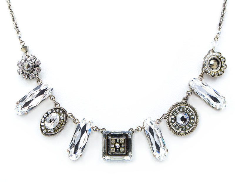 Silver La Dolce Vita Oblong Necklace by Firefly Jewelry