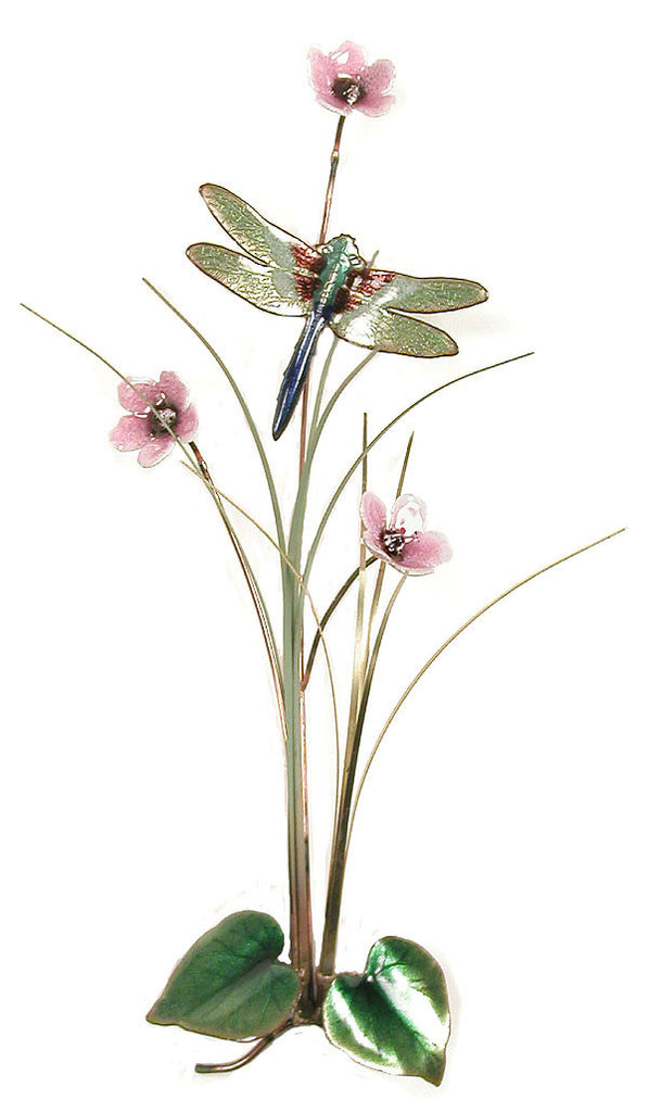 Small Dragonfly and Flowers Wall Art by Bovano Cheshire