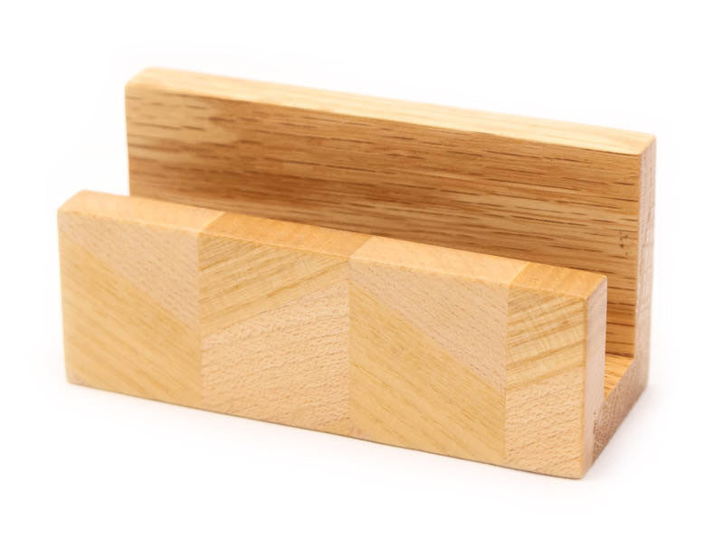 Checkered Business Card Holder in Maple