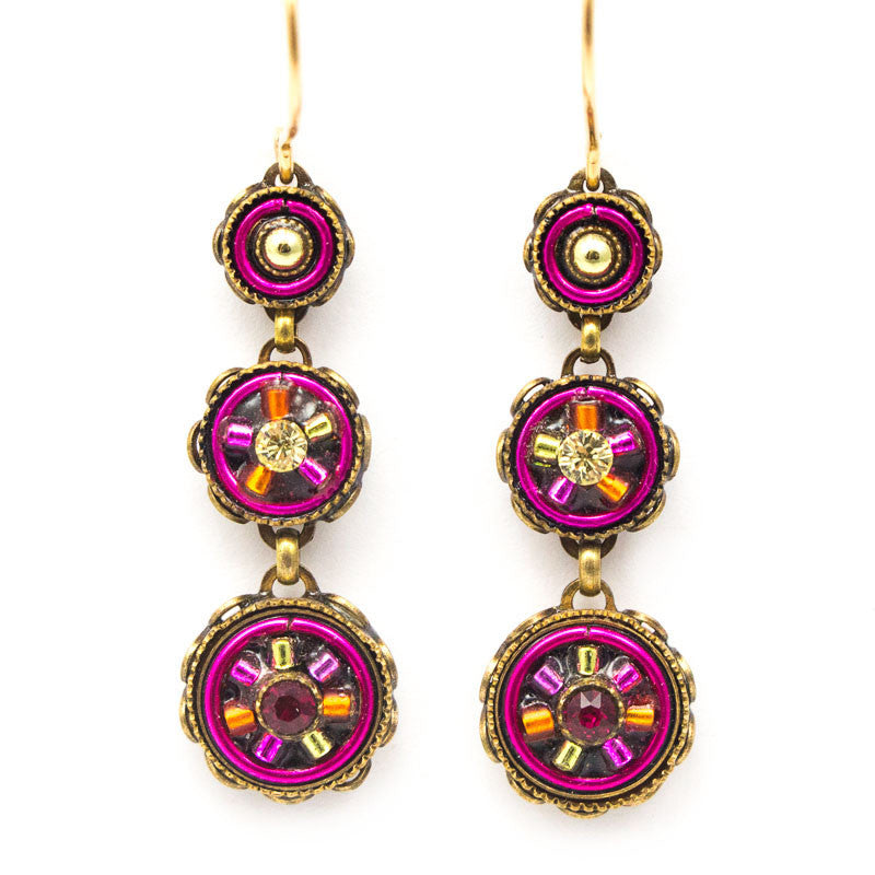 Ruby La Dolce Vita 3-Tier Earrings by Firefly Jewelry