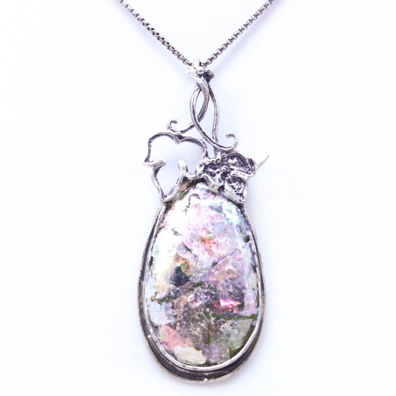 Garden Wall Patina Roman Glass Necklace