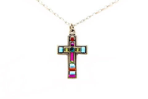Multicolor Petite Cross Necklace by Firefly Jewelry