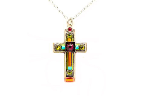 Ruby Medium Cross Necklace by Firefly Jewelry