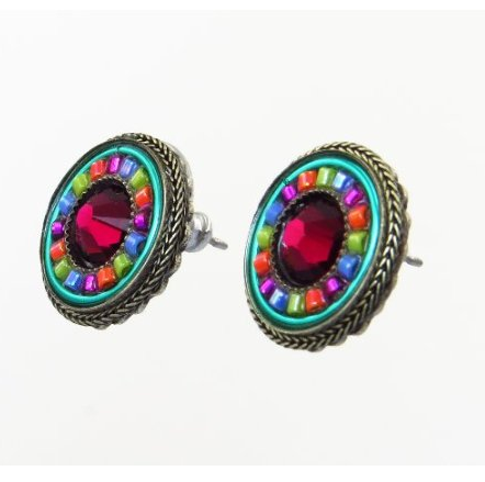 Multi Color La Dolce Vita Round Earrings by Firefly Jewelry
