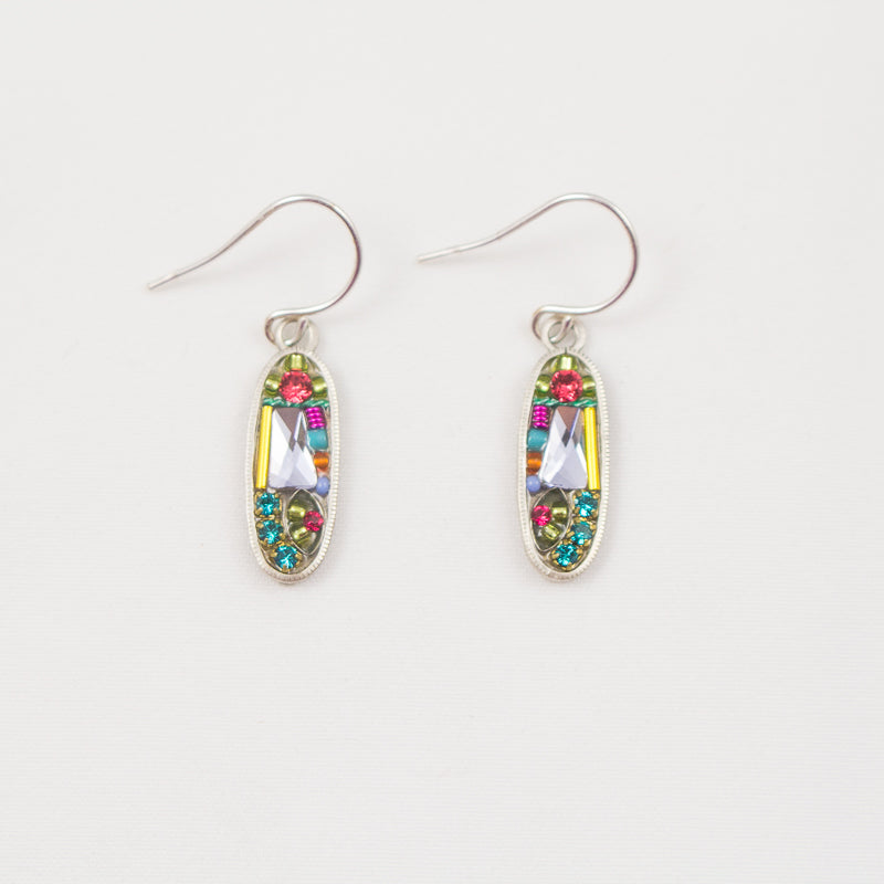 Multi Color Oval with Wish and Dream Earrings by Firefly Jewelry