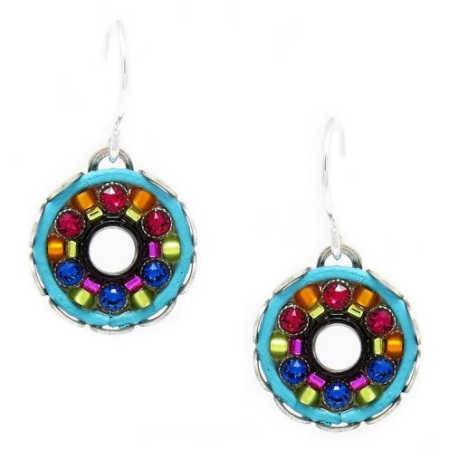 Multi Color Pinwheel Pop Collection Small Hoop Earrings by Firefly Jewelry