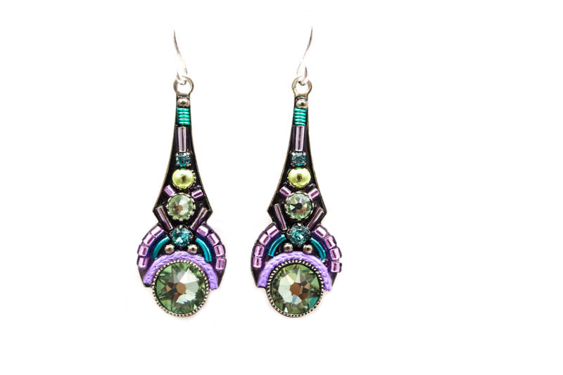 Chrysolite Art Deco Drop Earrings by Firefly Jewelry