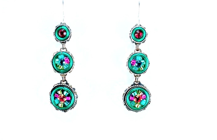 Multi Color La Dolce Vita 3-Tier Earrings by Firefly Jewelry