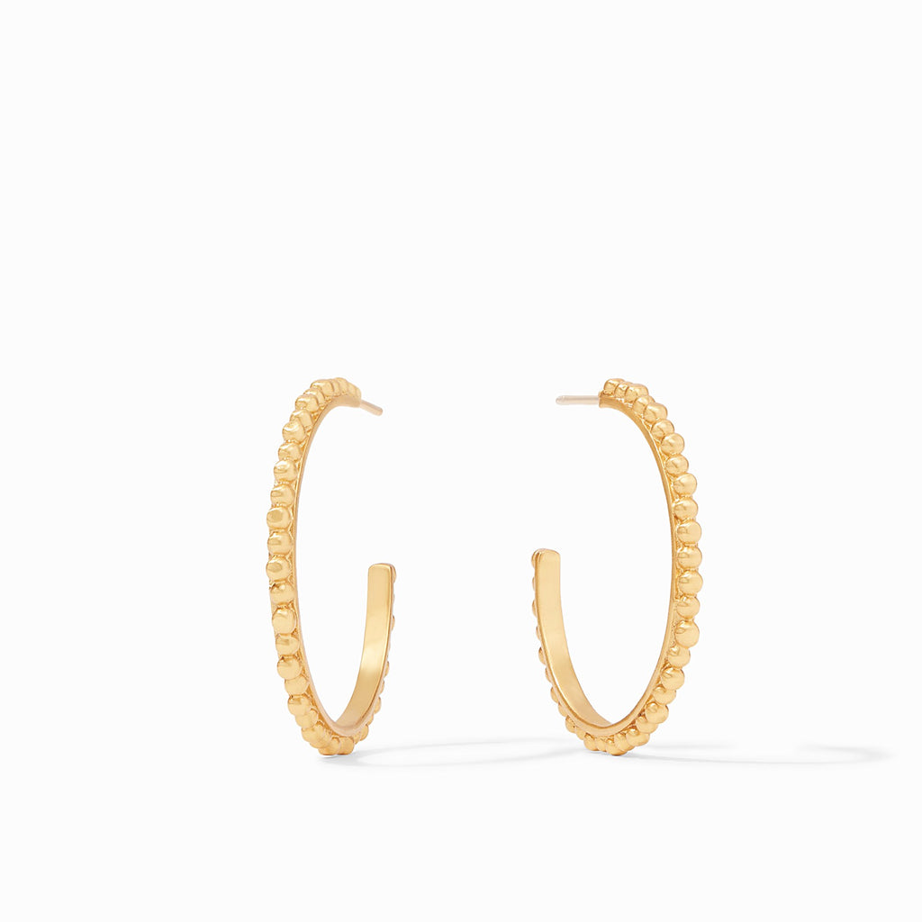 Colette Bead Hoop Earrings Gold Medium by Julie Vos