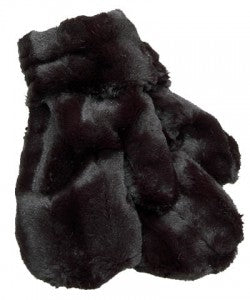 Minky in Black Luxury Faux Fur Mittens