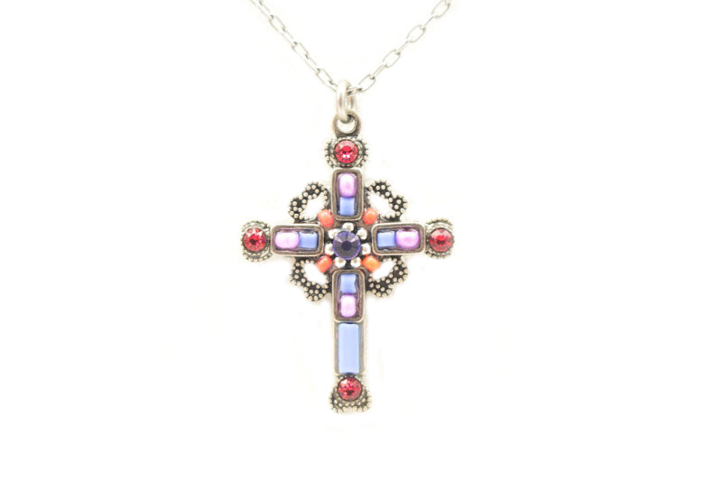 Lavender Medium Ornate Cross by Firefly Jewelry