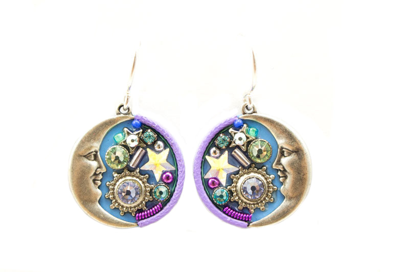 Lavendar Midnight Moon Earrings by Firefly Jewelry