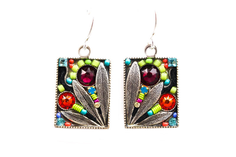 Multi Color Luxe Leaf Earrings by Firefly Jewelry