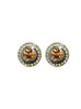 Nouveau Pave Accented Round Post Clip Earrings by John Medeiros