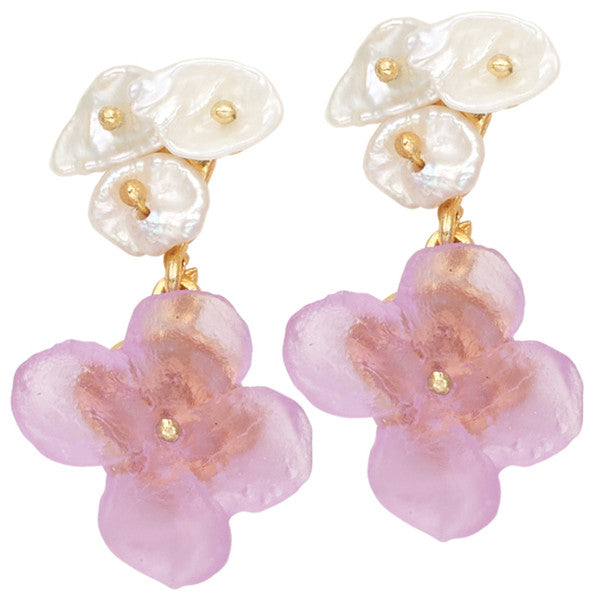 French Boquet Light Flower Post Earrings by Michael Michaud