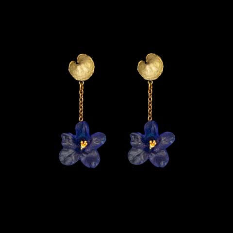 Wild Violets Drop Post Earrings by Michael Michaud