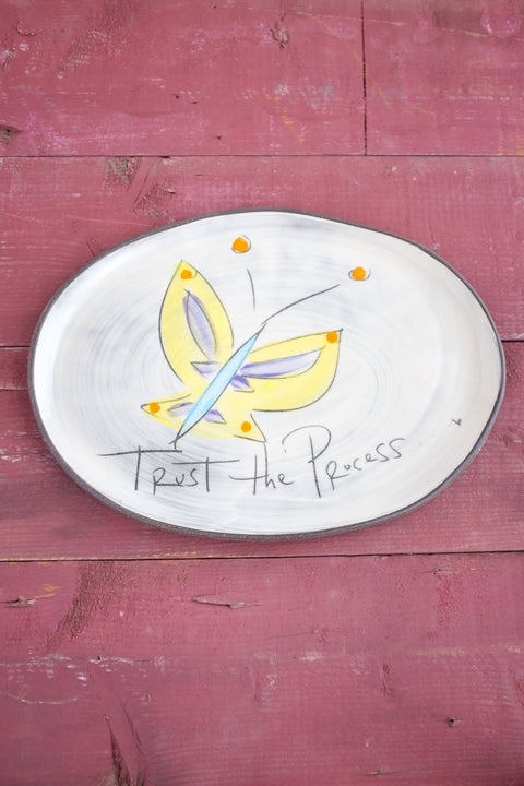 Trust the Process Oval Tray Hand Painted Ceramic