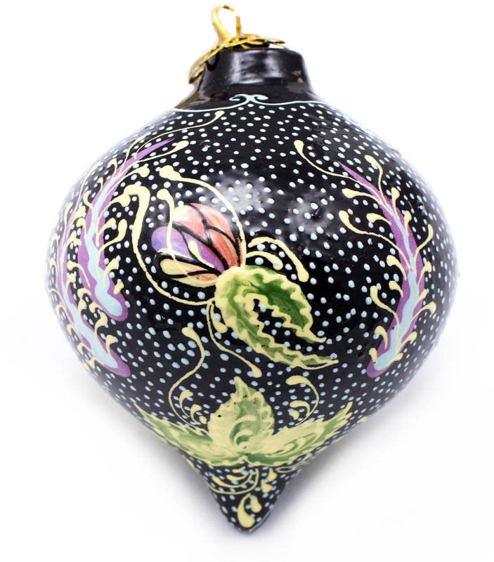 Pansies Tear Drop Ceramic Ornament